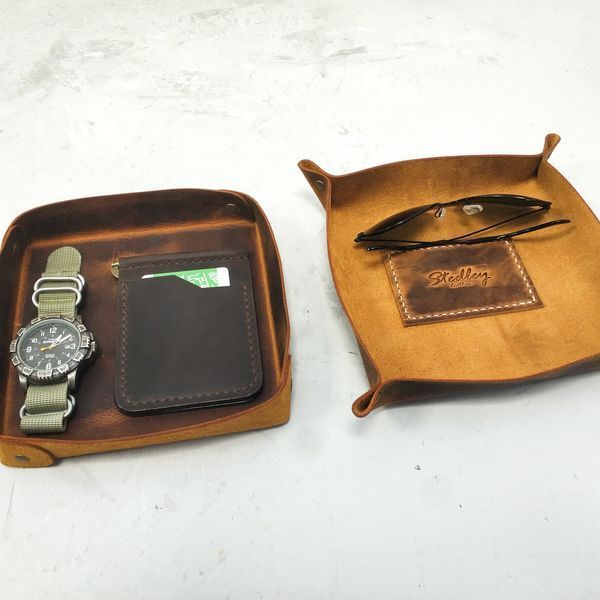Шкіряний органайзер для дрібниць, Подарунок чоловіку, Handmade лоток з натуральної шкіри 6 фото