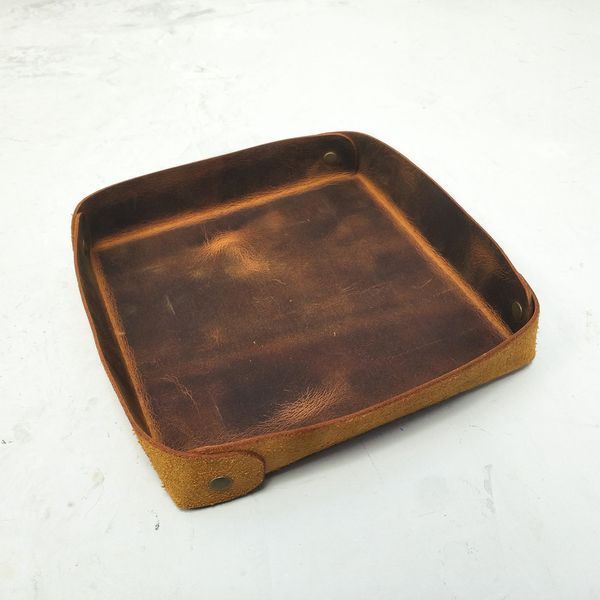 Шкіряний органайзер для дрібниць, Подарунок чоловіку, Handmade лоток з натуральної шкіри 6 фото
