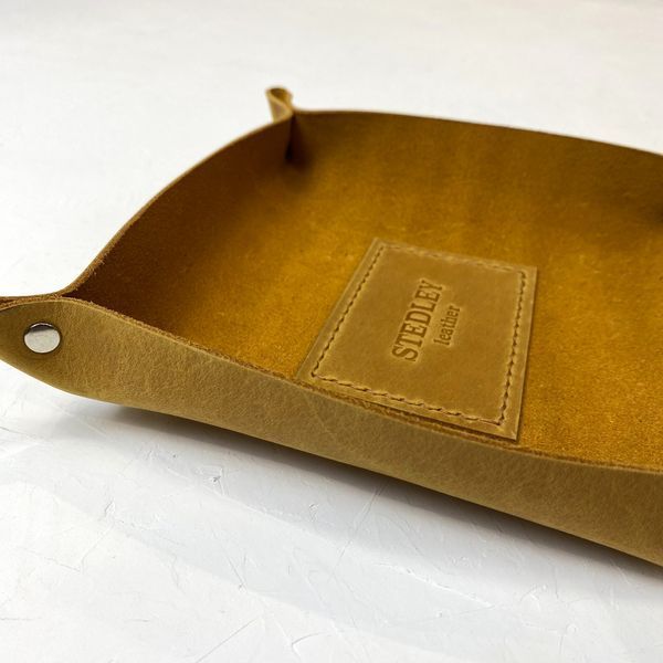 Кожаный органайзер для мелочей, Подарок мужчине, Handmade лоток из натуральной кожи. 6 фото